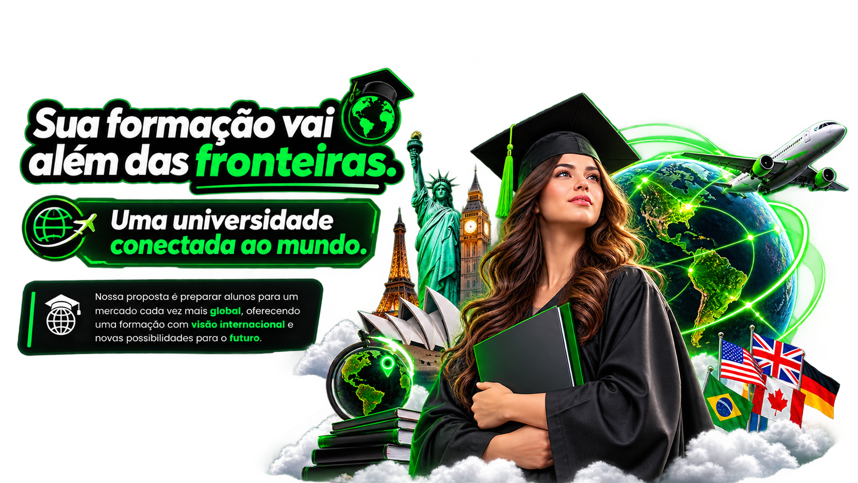 Sua formação vai além das fronteiras
